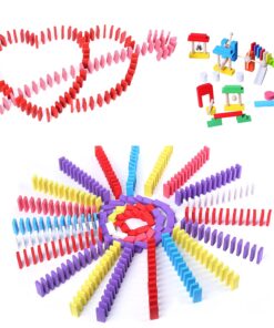 Joqutoys 600 PCS Dominoes Set for Kids, Wooden Domino Building Blocks, 6 Colors Bulk Dominoes Racing Tiles Games with Extra 26 Add-on Blocks and Storage Bag, Educational Toys for Kids Birthday Party 19 719F45oTmdL