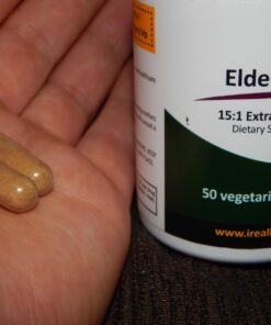 Real Herbs Elderberry Extract - Derived from 325mg of Elderberries Standardized to 5% Flavonoids with 275mg of Elderberry Fruit Extract 5 : 1 - Boosts Immunity - 60 Vegetarian Capsules 14 719FSvOmnZL