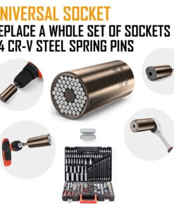 Lenski Stocking Stuffers Gifts for Men, Super Universal Socket Mens Gifts for Christmas, Gifts for Dad Him, Dad Gifts for Men Who Have Everything, Tools Cool Stuff Gadgets for Men Car Accessories Black Gold 9 719Fg5 OThL