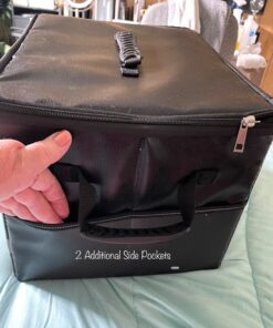 EXLIFBAG File Organizer, Fireproof File Box with Lids, Important Document Organizer Box with Lock, Portable File Folder Organizer with Handle Black 1 Layer 83 719FqcWRR6L