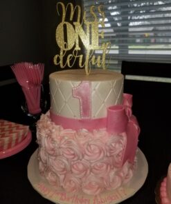 NANASUKO 1st Birthday Cake Topper - Miss Onederful - Double Sided Gold Glitter - Premium Quality Made in USA 19 719FzDVVjYL