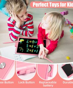 Alternative view of FuniBudi 10in LCD Writing Tablet for Kids Drawing Tablet Toys for 3 4 5 6 7years Old Girl boy Doodle Board Toddler Writing Tablet Airplane Travel Essentials Birthday Christmas Thanksgiving Gift Pink