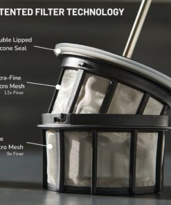 ESPRO - P7 French Press - Double Walled Stainless Steel Insulated Coffee and Tea Maker with Micro-Filter - Keep Drinks Hotter for Longer, Perfect for Home (Brushed Stainless Steel, 32 Oz) 32 Ounce Brushed Stainless Steel 10 719H4iSC4XL