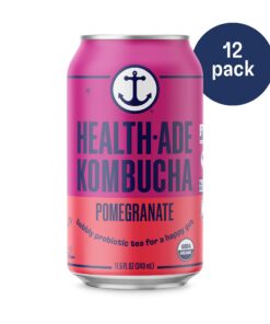 Health-Ade Canned Kombucha Tea Organic Drink, Fermented Tea with Living Probiotics, Detoxifying Acids, Supports Gut Health, Non-GMO, Vegan, Gluten Free, 12 Pack (11.5 Fl Oz Cans), Pomegranate Kombucha in Cans 16 719H85h2zOL