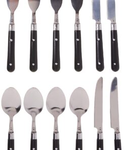 Alternative view of Coleman Stainless Steel Flatware Set with Plastic Handles, 12-Piece , Black