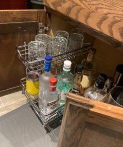 Household Essentials Glidez Multipurpose Chrome-Plated Steel Pull-Out/Slide-Out Storage Organizer for Under Sink or Under Cabinet Use - 2-Tier Design - Fits Standard Size Cabinet or Shelf, Chrome Undersink 12.25" - Standard 38 719Hi00YyL