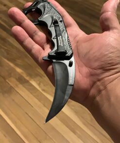 Snake Eye Tactical Everyday Carry Spring Assist Style Folding Pocket Knife EDC (Black) Black 37 719InqgpyOL