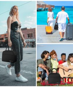 DALINDA Lunch Bag Lunch Box for Women Men Reusable Insulated Lunch Tote Bag,Leakproof Thermal Cooler Sack Food Handbags Case High Capacity forTravel Work School Picnic- Black 32 719Jm7cNYqL