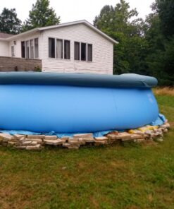 Intex 26175EH Easy Set 18 Feet by 48 Inch Round Inflatable Outdoor Backyard Above Ground Swimming Pool Set with Cover, Ladder, and Filter, Blue 18FT x 48IN 46 719KmWQCWpL