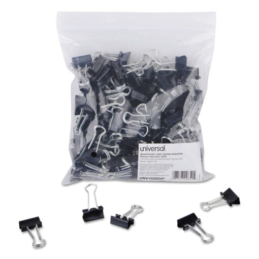 Universal Small Binder Clips Black/Silver, 144 Each (10200VP)