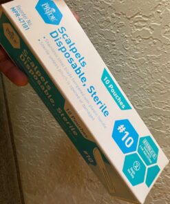 Medpride Disposable Scalpel Blades| Sharp, Tempered Stainless-Steel Blades | Pack of 10 Sterile Scalpel Knives| Plastic Handle| Individual Pouches| for Dermaplaining, Podiatry, Crafts & More (#10) #10 33 719LyKxpcEL 1