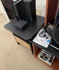 Furinno Andrey End Table / Side Table / Night Stand / Bedside Table with Bin Drawer, Espresso/Brown 1-Pack, Center Bin 38 719MOVl27jL