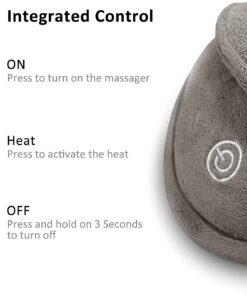 Snailax Shiatsu Massage Pillow with Heat -Deep Kneading Neck Shoulder Lumbar Calf Leg Foot Back Massager, Plush Cozy Design, Gifts for Men Woman 15.7" x 9.6" x 3.9" 32 719MSYigPIL