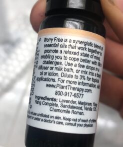 Plant Therapy Worry Free Essential Oil Blend 10 mL (1/3 oz) Calming Relief Blend 100% Pure, Undiluted, Natural Aromatherapy, Therapeutic Grade 0.34 Fl Oz (Pack of 1) 31 719MhxajJOL