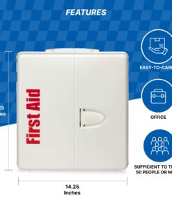 First Aid Only 1000-FAE-0103 50-Person SmartCompliance OSHA First Aid Kit for Businesses, Large Plastic First Aid Cabinet with Medications, 245 Pieces 20 719MtVLuk9L
