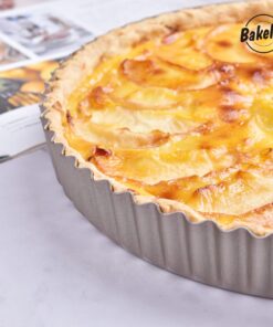 Bakeley 8-Inch Non-Stick Round Tart Pan with Removable Loose Bottom, Quiche Pan for Oven Baking (Champagne Gold) 8" Round (Champagne Gold) 12 719Mwo9iKCL