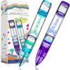YUE ACTION Liquid Motion Timer Pen 2 Pack/Multi Colored Fidget Pen for Office Desk Toys, Novelty Gifts/ Toys (Blue+Purple Set) Blue+Purple Set 10 719NQkL2sL