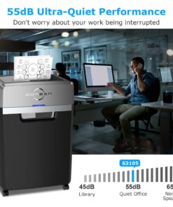 BONSEN Heavy Duty Paper Shredder, 24-Sheet Cross-Cut Shredder, 40-Min Continuous Running Time, Commercial Grade Shredder for Office, 9-Gallon Big Basket, 55dB Super Quiet, P-4 High Security (S3105) 24 719NxLmXUBL