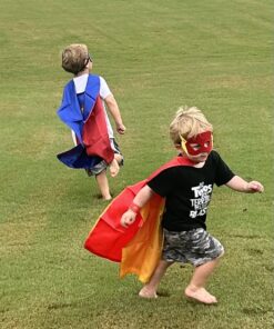 RioRand Kids Dress Up 5PCS Superhero Capes Set and Slap Bracelets for Boys Costumes Birthday Party Gifts 29 719O2AJYcSL