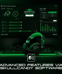 Skullcandy SLYR Pro Multi-Platform Over-Ear Wired Gaming Headset, Enhanced Sound Perception, AI Microphone, Works with Xbox Playstation and PC - Green Green Digi-Hype 16 719ONl8a41L