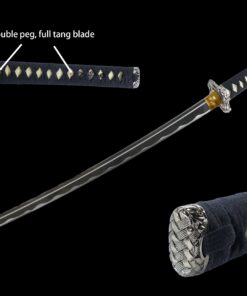 MAKOTO Handmade Sharp Japanese Katana Samurai Sword 40" - Serpent Cobra Snake Tsuba Black 9 719Oeb18ZAL