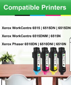 CAIRE Compatible Toner Cartridge Replacement for Phaser 6510 Toner Xerox Phaser 6510 Xerox WorkCentre 6515 (1 Black 106R03480, 1 Cyan 106R03477, 1 Magenta 106R03478, 1 Yellow 106R03479, 4-Pack) 8 719OkM4xvL