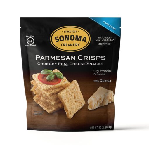 Sonoma Creamery - Cheese Crisps, Parmesan, 10 Oz (1 Count) | Savory Snack | High Protein | Low Carb | Gluten Free | Keto-Friendly Parmesan Cheese 10 Ounce (Pack of 1)