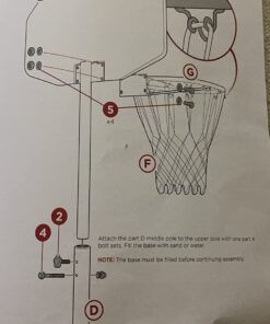 Best Choice Products Kids Height-Adjustable Basketball Hoop, Portable Backboard System w/ 2 Wheels, Fillable Base, Weather-Resistant, Nylon Net, Adjusts from 70.5in to 82.3in - White 38 719PfzprvUL