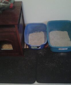 iPrimio Large Cat Litter Trapper Mat with Exclusive Urine/Waterproof Layer - Cat Litter Mat - Larger Holes with Urine Puppy Pad Option for Messy Cats - Soft on Paws and Light - 30" x 23" (Black Color) 30x23 - Black 64 719QlfgOx6L