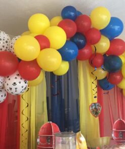 amscan Paw Party Balloons, Paw Print, Red/Yellow/Blue, Set of 30 18 719QnxjQML