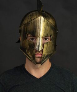 Medieval Knight Gladiator Spartan Gold Roman Warrior Greek Costume Helmet 18 719Qr9Q0LL