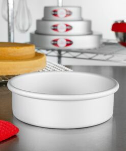 Fat Daddio's Anodized Aluminum Round Cake Pan, 7 x 2 Inch, Silver 1 Count (Pack of 1) 2" Depth 14 719RdZs5y2L