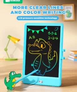 KOKODI LCD Writing Tablet 8.5-Inch Colorful Doodle Board, Electronic Drawing Tablet Drawing Pad for Kids, Educational and Learning Kids Toys Gifts for 3 4 5 6 7 8 Year Old Boys and Girls(Blue) Blue 19 719RkSIvf7L
