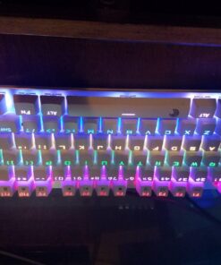 HUO JI Z88 Z-88 RGB Mechanical USB Gaming Keyboard, Blue Switch , LED Backlit, Water Resistant, Compact 81 Keys Anti-Ghosting for Mac, PC, White 81 keys, blue switch 36 719S9yvRwVL