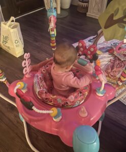 Bright Starts Disney Baby MINNIE MOUSE PeekABoo Baby Activity Center Jumper with 8 Toys, Lights & Sounds, 360-Degree Seat, 6-12 Months (Pink/Blue) 43 719SFZsNVYL