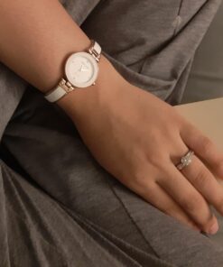 Anne Klein Women's Genuine Diamond Dial Bangle Watch White/Rose Gold 18 719SHVqUwRL