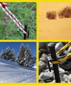 AITUSHA Tent Stakes Heavy Duty 12-Inch Forged Steel Unbent Tent Pegs – Ideal Camping Stakes for Rocky/Hard Places (Fluorescent Rubber Circle and Rope Tensioner Included) (12in 8-Pack) Gray 8 719SVXVFO4L