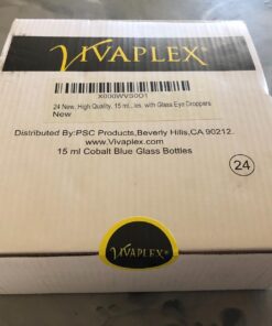 Vivaplex 24, Cobalt blue, 15 ml (1/2 oz) Glass Bottles, with Glass Eye Droppers 45 719SaOX7XHL
