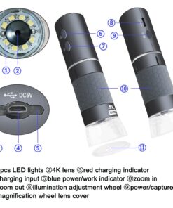 Jiusion WiFi USB Digital Handheld Microscope, 50 to 1000x Wireless Magnification Endoscope 8 LED Mini Camera with Metal Stand Compatible with iPhone iPad Mac Windows Android 37 719SguMxrRL