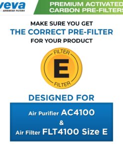VEVA Premium 2 HEPA Filters and 6 Pack of Pre-Filters compatible with Air Purifier Models AC4100/AC4150BLCA and Replacement FLT4100 Filter E 18 719SwnUUGYL