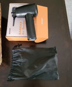 BANKKY 11-in-1 Compressed Air Duster, 3-Gear Adjustable 120000 RPM Electric Air Duster with LED Light, Reusable no Canned Keyboard Cleaner for Office, 9000mAh Cordless Air Duster for Computer/Car G711 Black 22 719T3gJg6sL