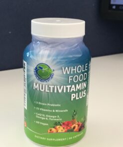Vegan Whole Food Multivitamin with Iron, Daily Multivitamin for Women and Men, Made with Fruits & Vegetables, B-Complex, Probiotics, Enzymes, CoQ10, Omegas, Turmeric, Non-GMO, 90 Count 90 Count (Pack of 1) 37 719UAVE3aAL