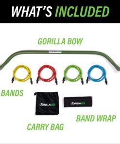 Alternative view of Original Gorilla Bow Portable Home Gym Resistance Bands and Bar System for Travel, Fitness, Weightlifting and Exercise Kit, Full Body Workout Equipment Set Original Bow, Green, Base Bundle