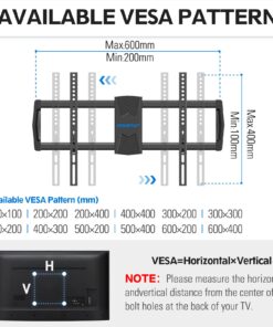 MOUNTUP UL Listed Full Motion TV Wall Mount for Most 42-82 inch TVs with Articulating Swivel and Tilt, TV Mount Max VESA 600x400mm, Holds up to 100lbs Fits 16" Stud MU0028 39 719UW6YewnL