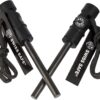 Swiss Safe 5-in-1 Fire Starter with Compass, Paracord and Whistle (2-Pack) for Emergency Survival Kits, Camping, Hiking, All-Weather Magnesium Ferro Rod Black