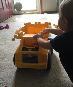 MEGA Bloks Cat Fisher-Price Toddler Blocks Building Toy, Large Dump Truck with 25 Pieces, 1 Figure, Yellow, Gift Ideas for Kids 34 719V9envrfL