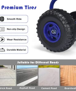 Costzon Kids Pedal Go Kart, 4 Wheel Pedal Powered Ride On Toys, Outdoor Racer Pedal Car with Adjustable Seat, Handbrake & Non-Slip Wheels, Pedal on Foot on Kart Gift for Boys Girls (Blue) Blue 12 719VmgqnKtL