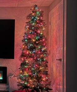National Tree Company Artificial Slim Christmas Tree, Green, Kingswood Fir, Includes Stand, 7.5 Feet Kingswood Fir Slim-7.5 ft 46 719WAwtHXQL