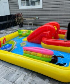 Intex 57454EP 100-inch x 77-inch Inflatable Ocean Children's Play Center Outdoor Backyard Kiddie Pool and Game Set 1 Pack 34 719WJF8MYgL