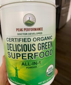 Peak Performance Organic Greens Superfood Powder. Best Tasting Super Greens Powder with 25+ Organic Ingredients for Max Energy and Athletic Performance. Vegan Keto Green Juice Daily Drink Original Greens 33 719X9vckvcL